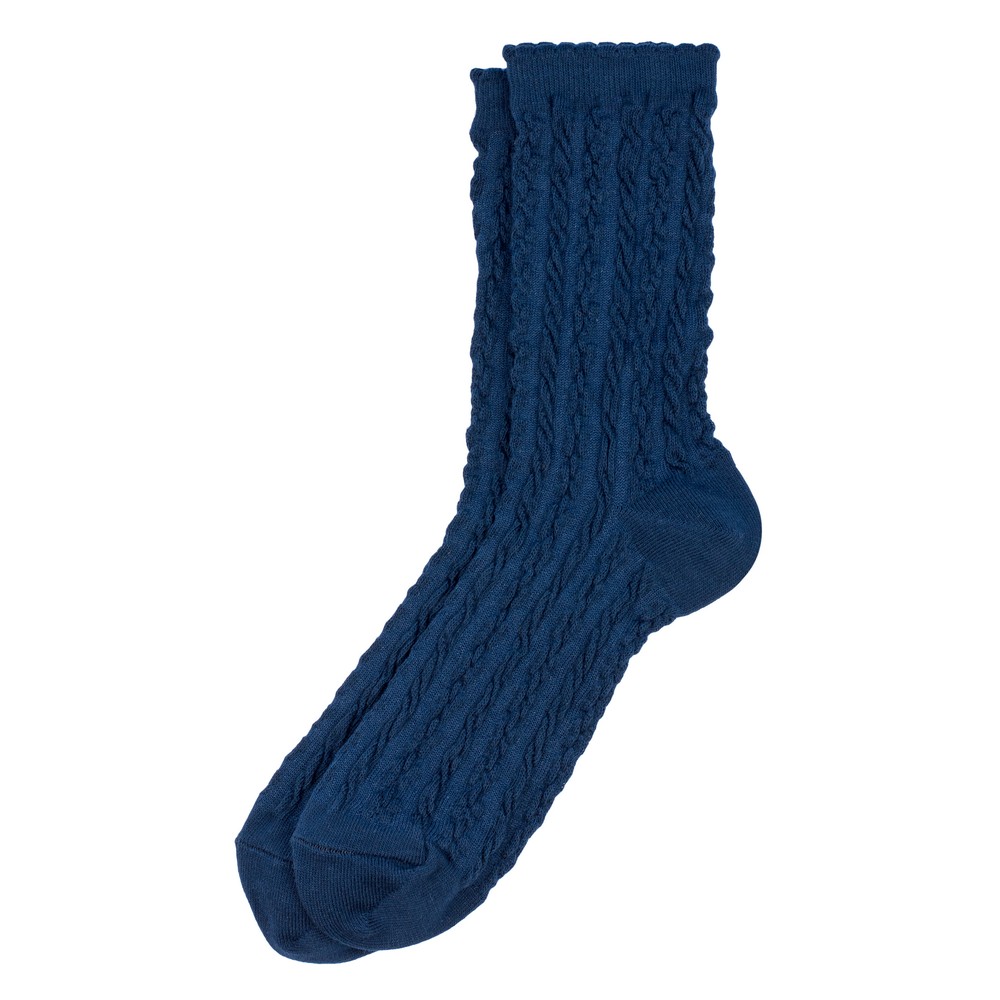 Socks cotton & spandex french twist navy blue