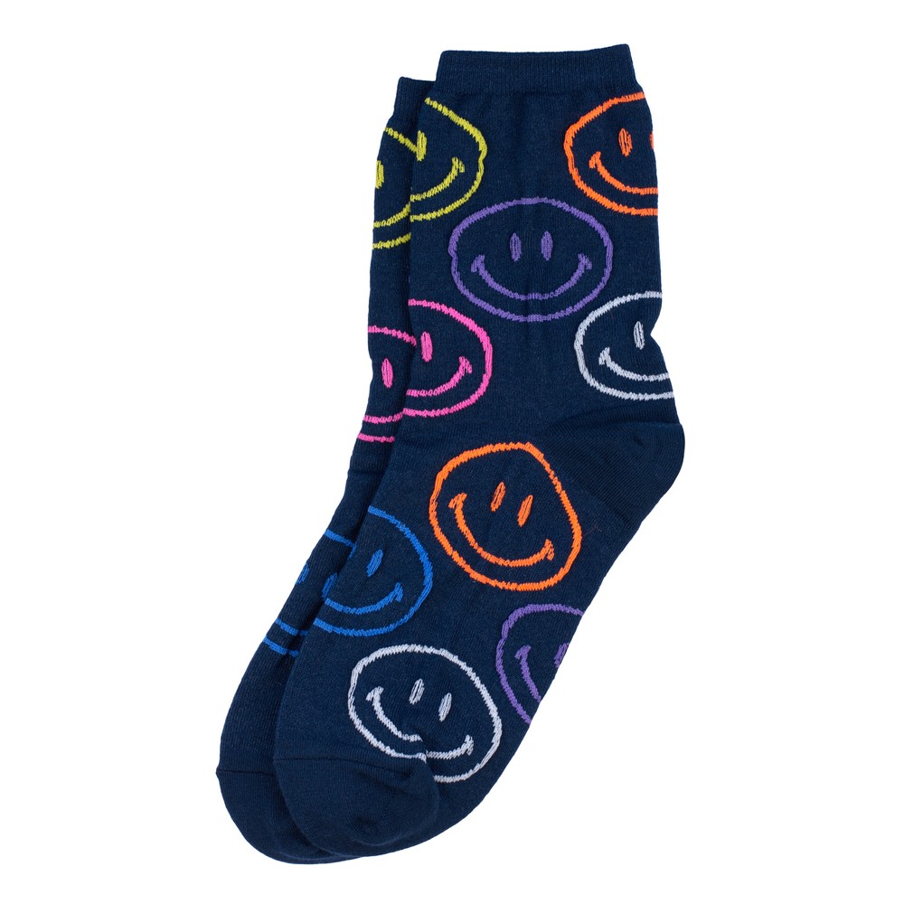Socks cotton & spandex smile outline multicolour