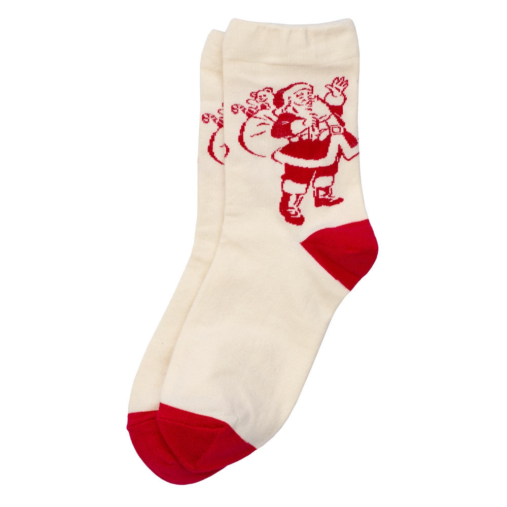 Socks cotton & spandex santa off-white