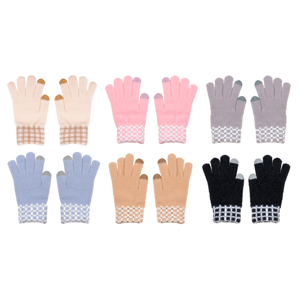 Gloves spandex check cuff