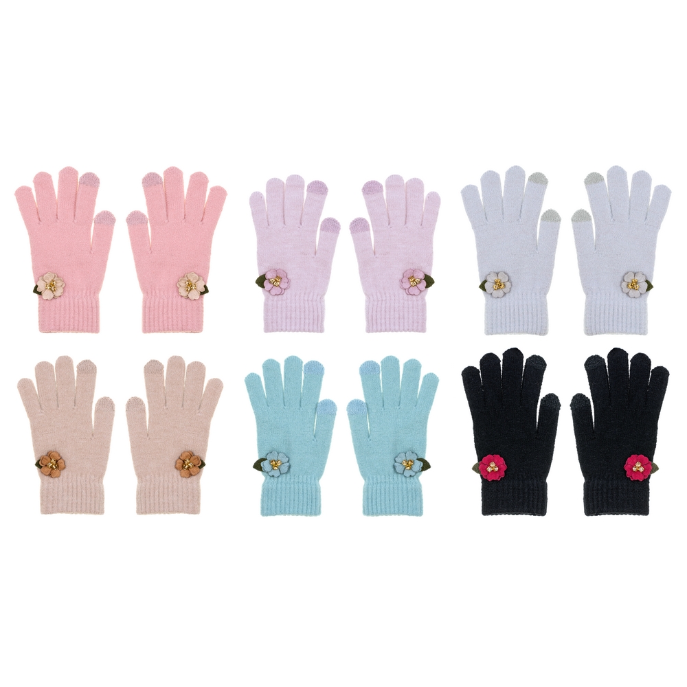 Gloves spandex flower detail