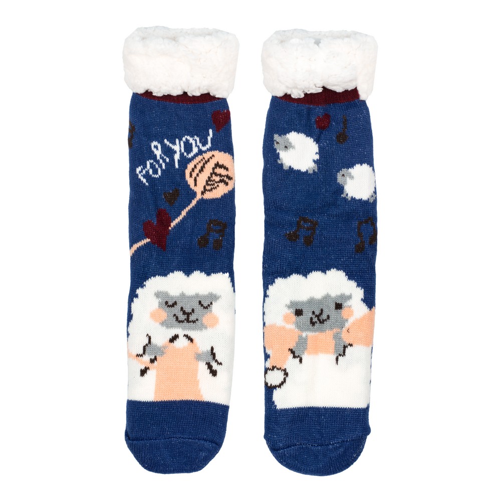Socks acrylic cosy sheep blue