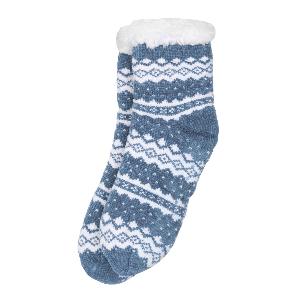 Socks cosy fairisle blue