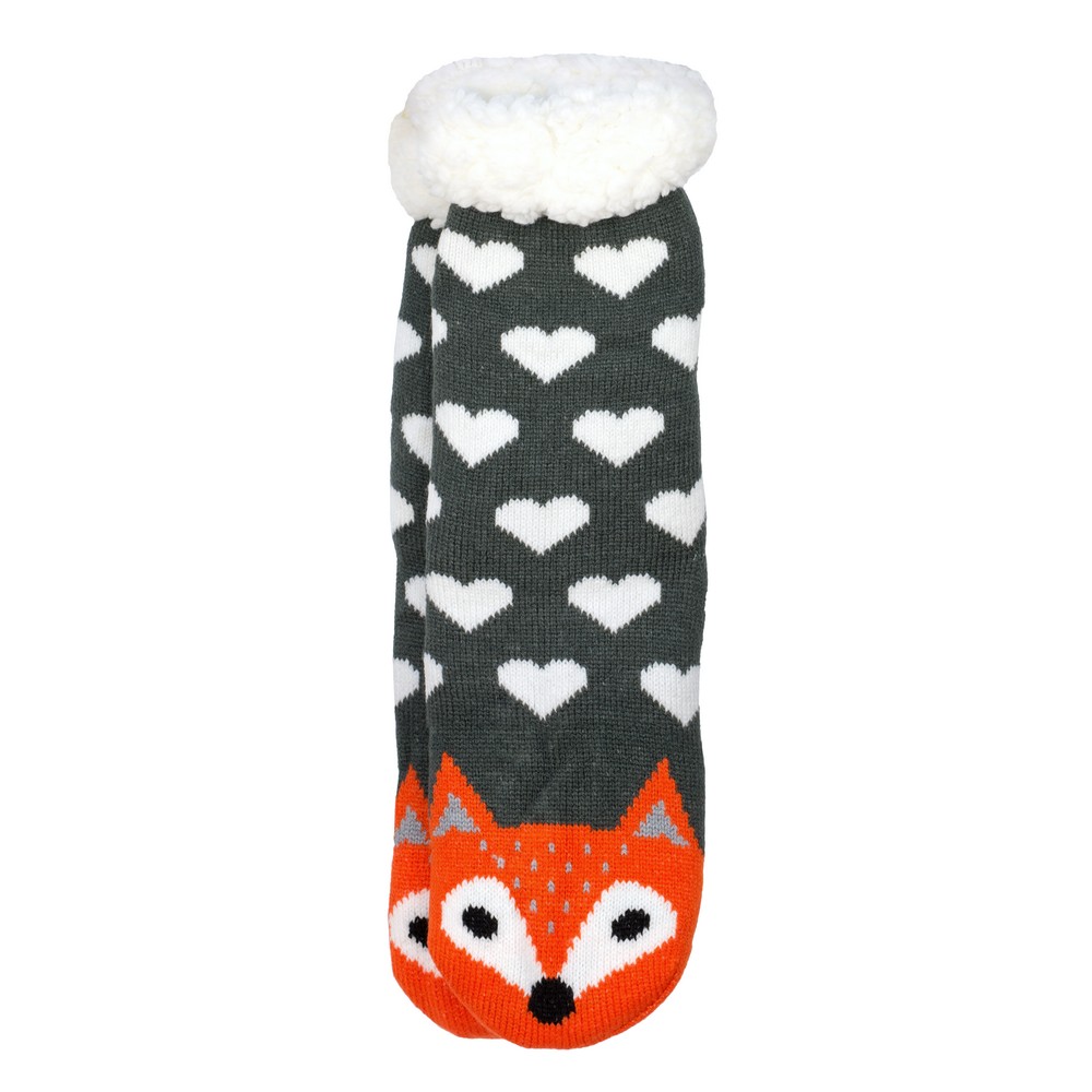 Socks acrylic cosy fox grey