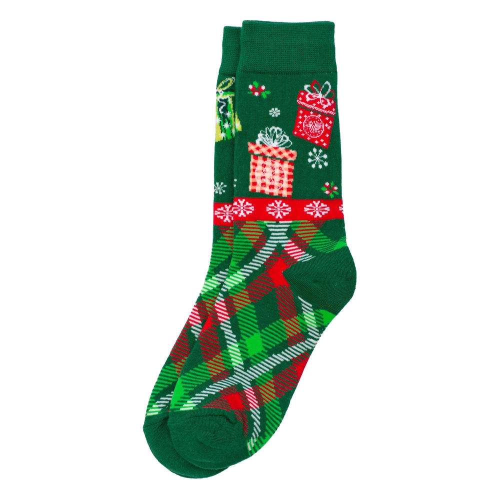 Socks cotton tartan presents green