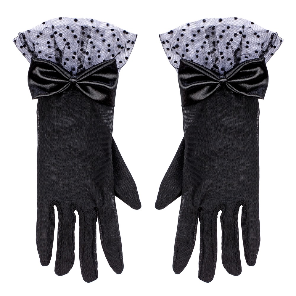 Gloves bow cuff black