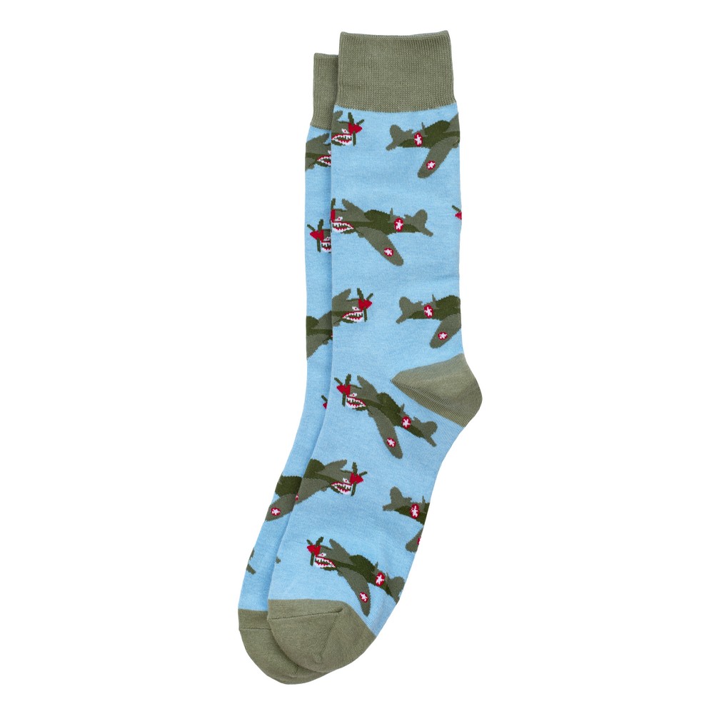 Socks cotton & spandex gents P40 jaws blue & green