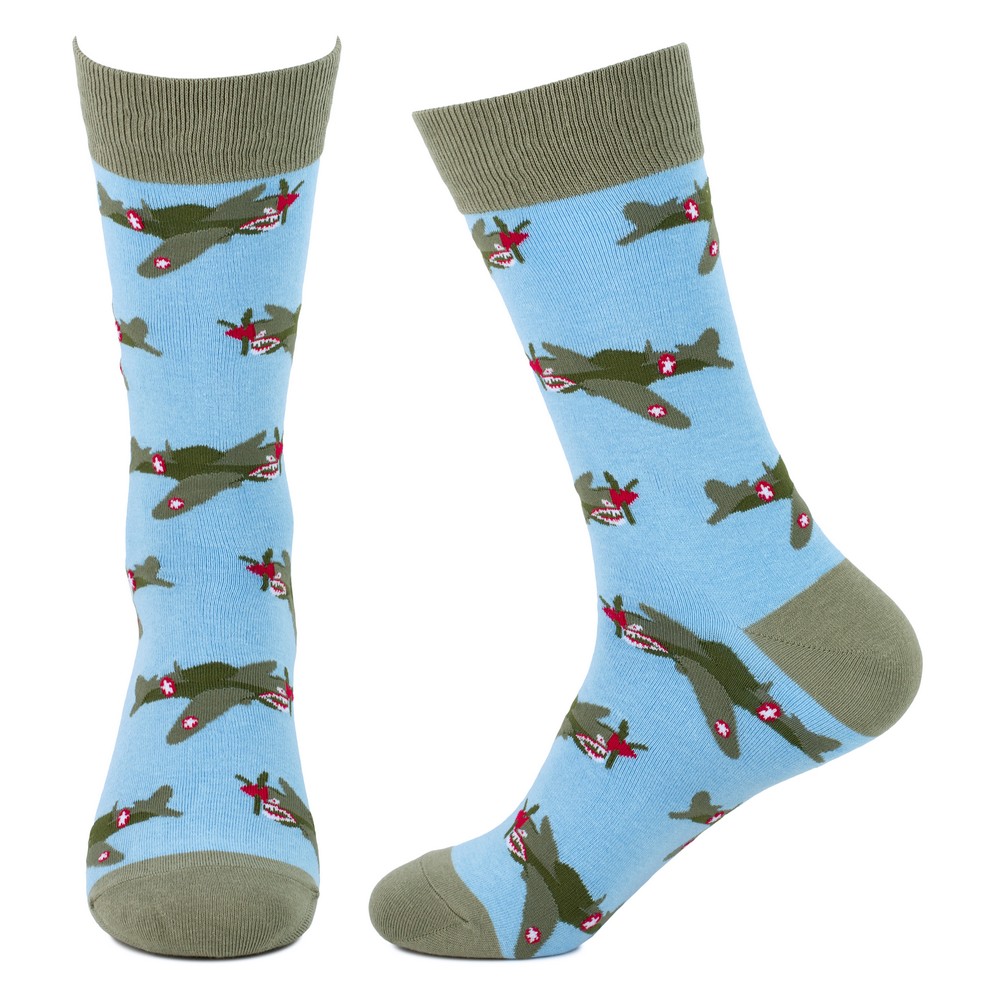 Socks cotton & spandex gents P40 jaws blue & green - Image 2
