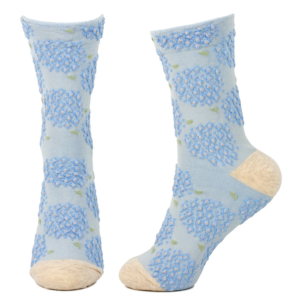 Socks cotton & spandex hydrangea head blue - Image 2