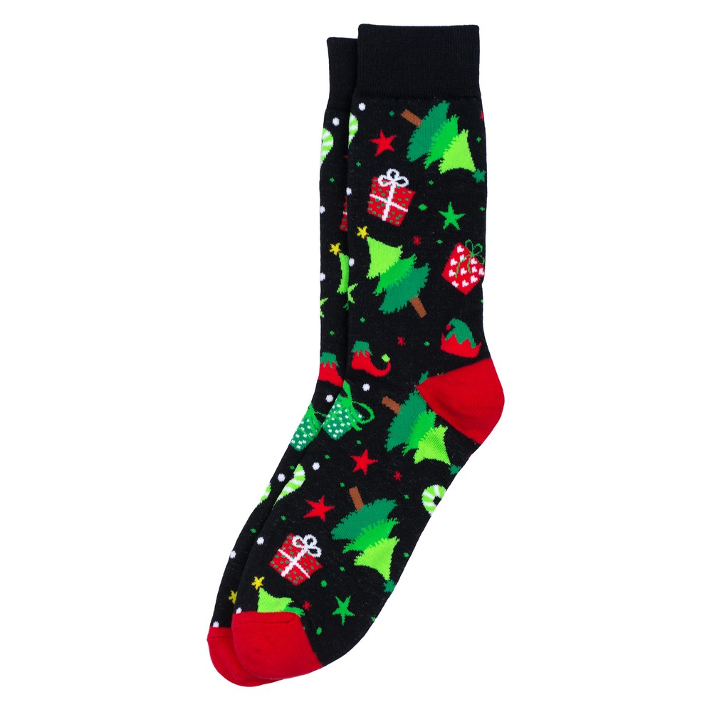 Socks cotton & spandex gents under the christmas tree black