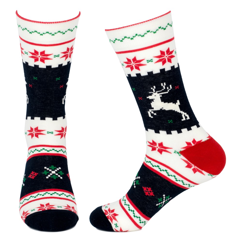 Socks cotton & spandex gents scandi reindeer multicoloured - Image 2