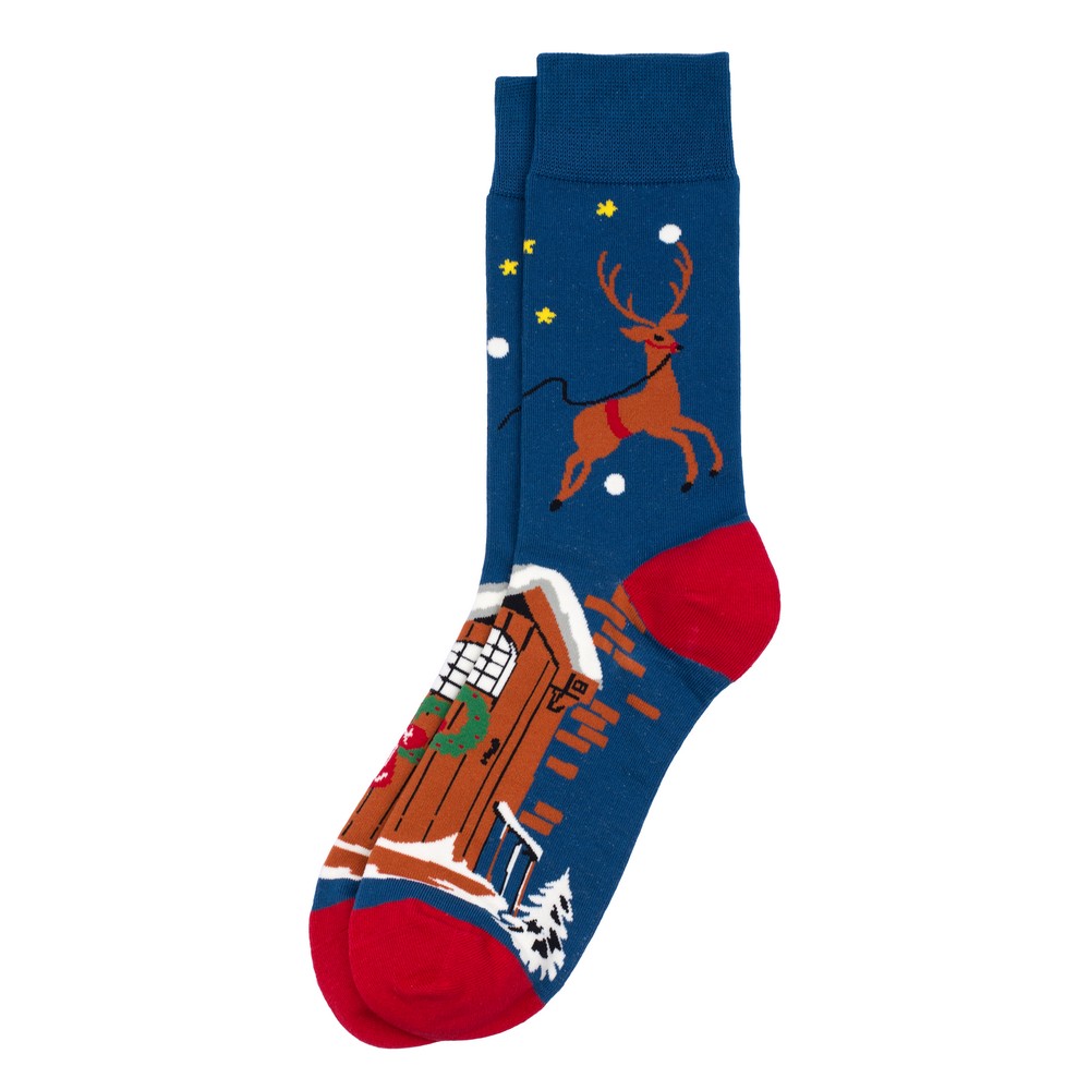 Socks cotton & spandex gents dasher & dancer blue