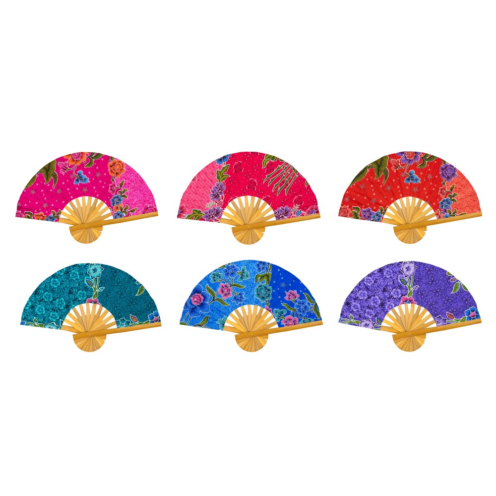 Fan cotton & bamboo batik print assorted colours