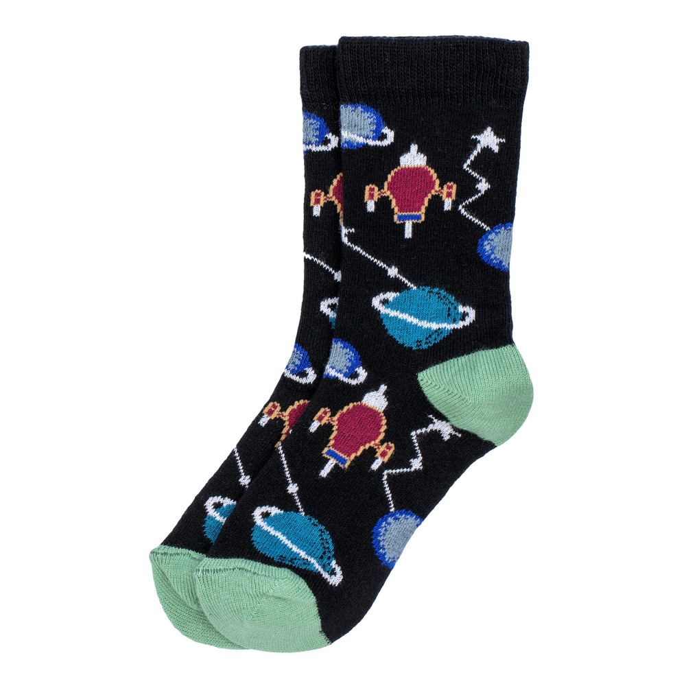Socks cotton & spandex kids cosmic launch 7-9 black