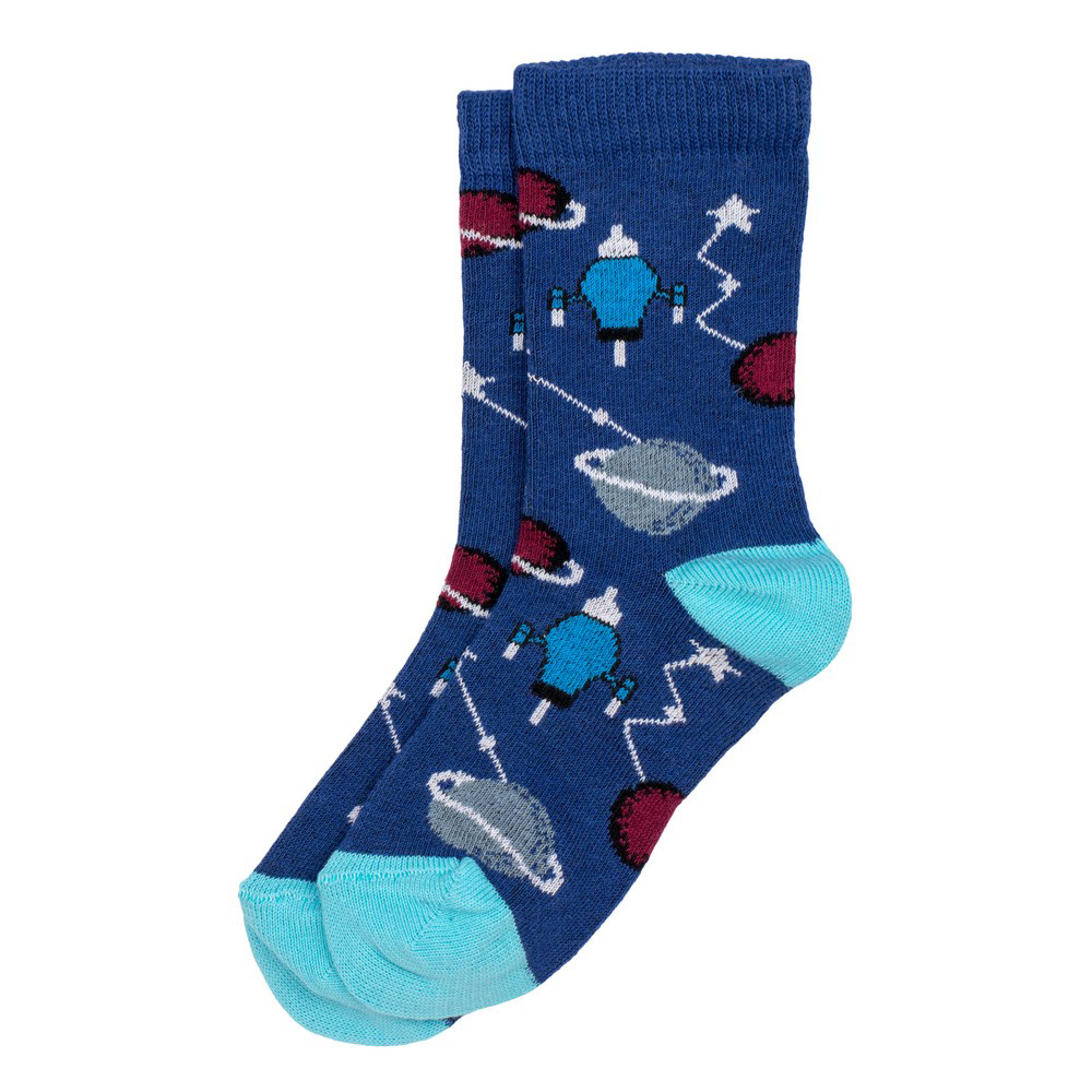 Socks cotton & spandex kids cosmic launch age 3-5 blue