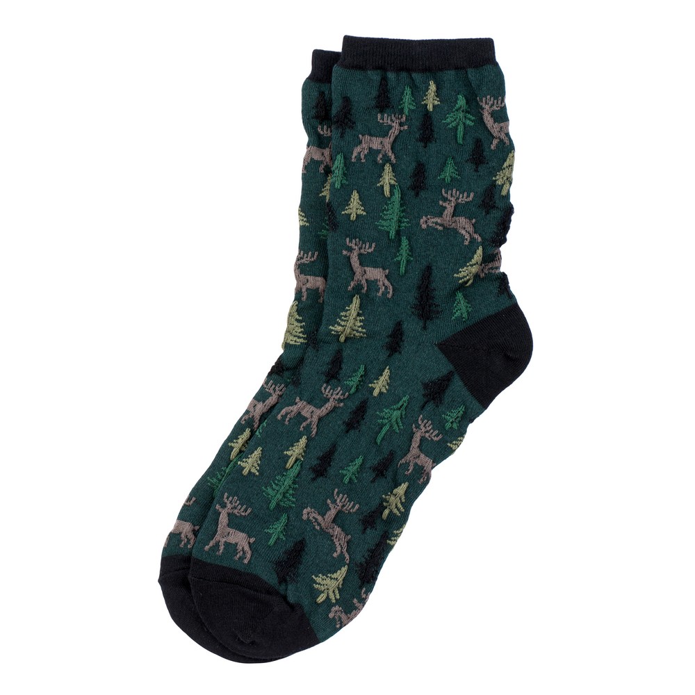 Socks cotton & spandex nordic forest dark green