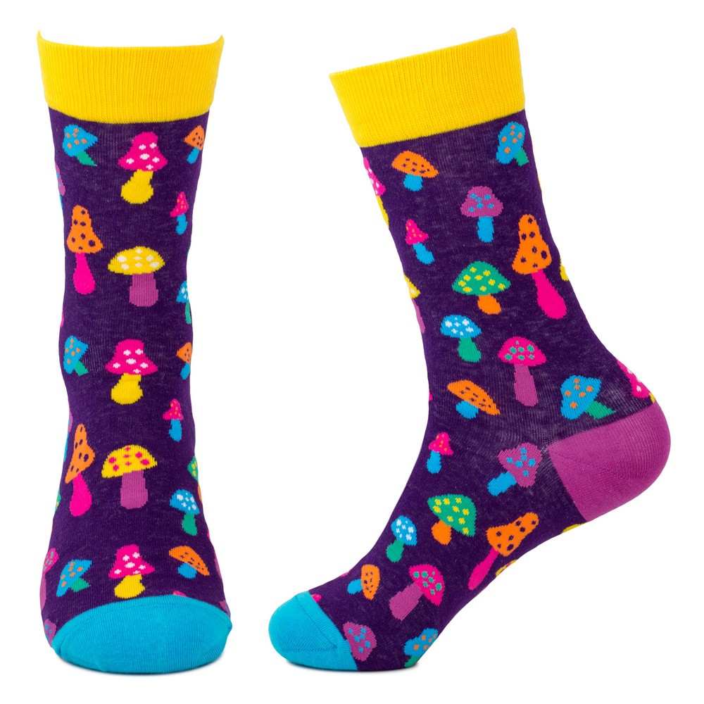 Socks cotton colourful funghi multicoloured - Image 2