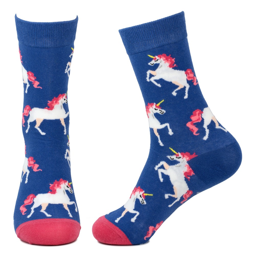 Socks cotton prancing unicorns blue - Image 2