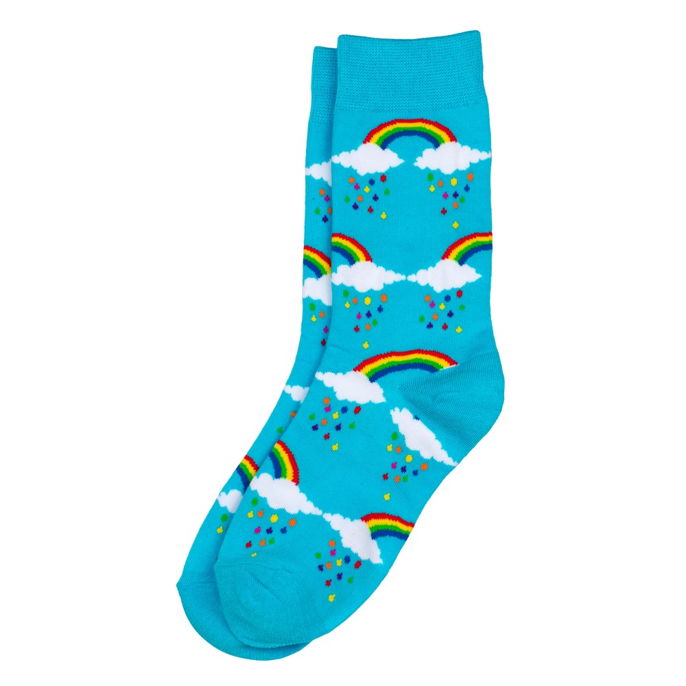 Socks cotton rainbow clouds blue