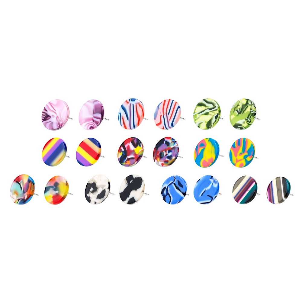 Stud earring cellulose spectracell assorted colours