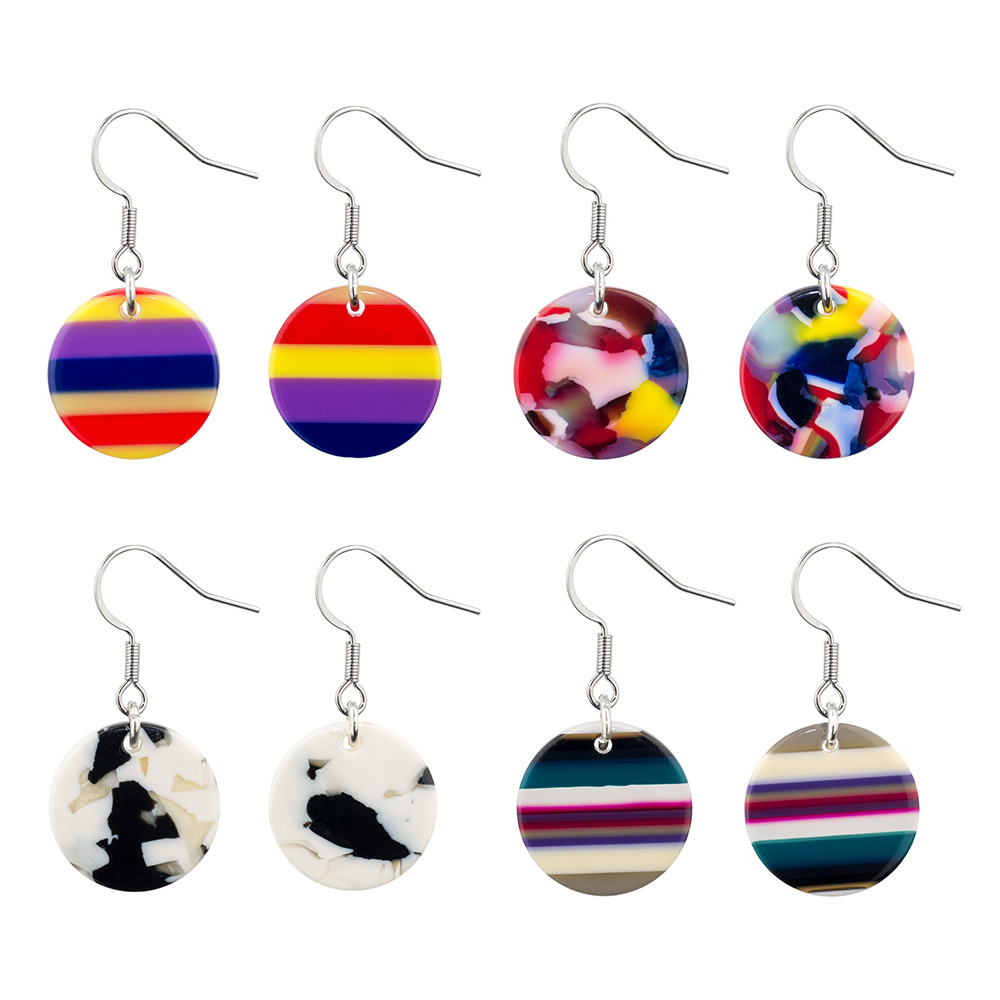 Drop earring cellulose spectracell assorted colours