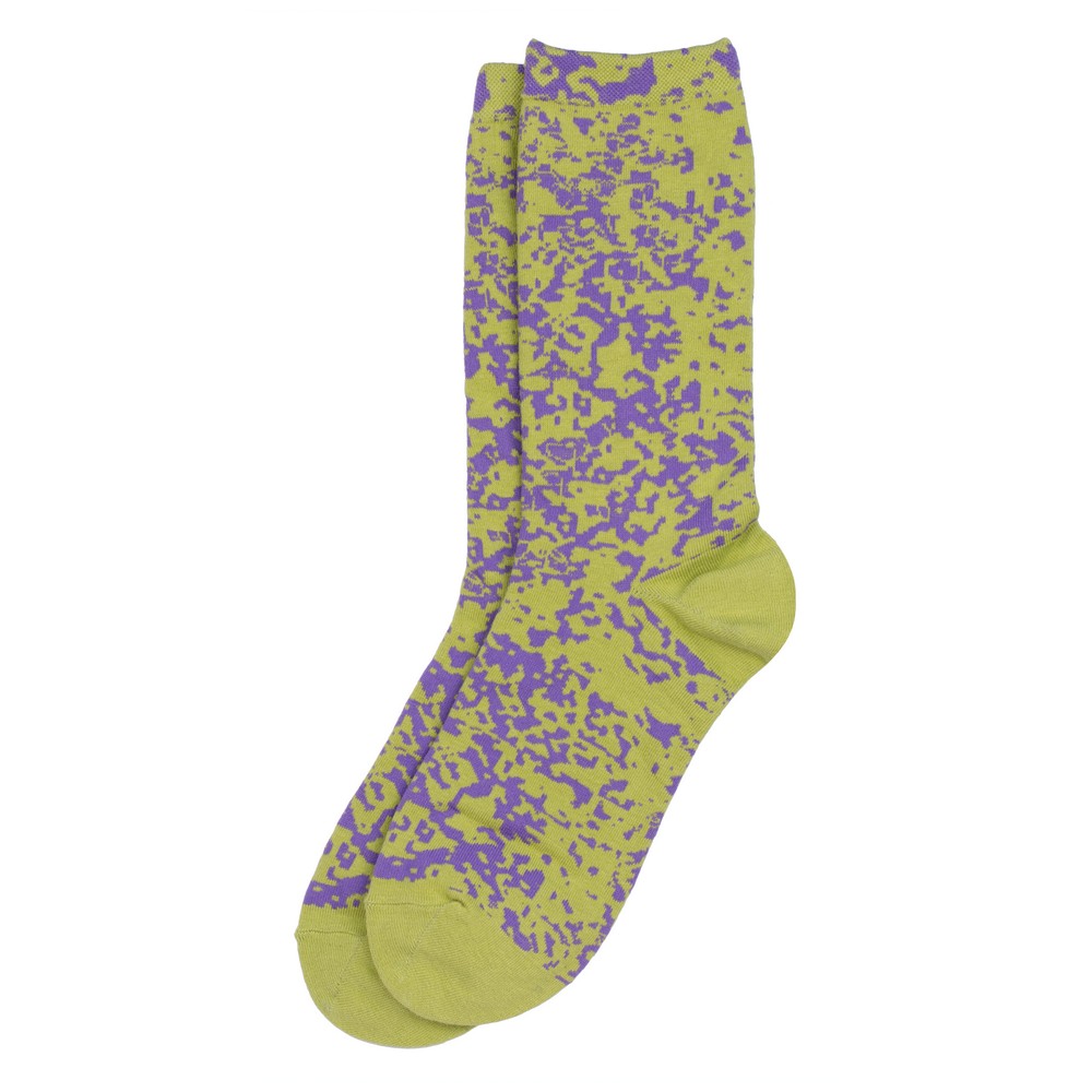 Socks cotton art splatter green & purple