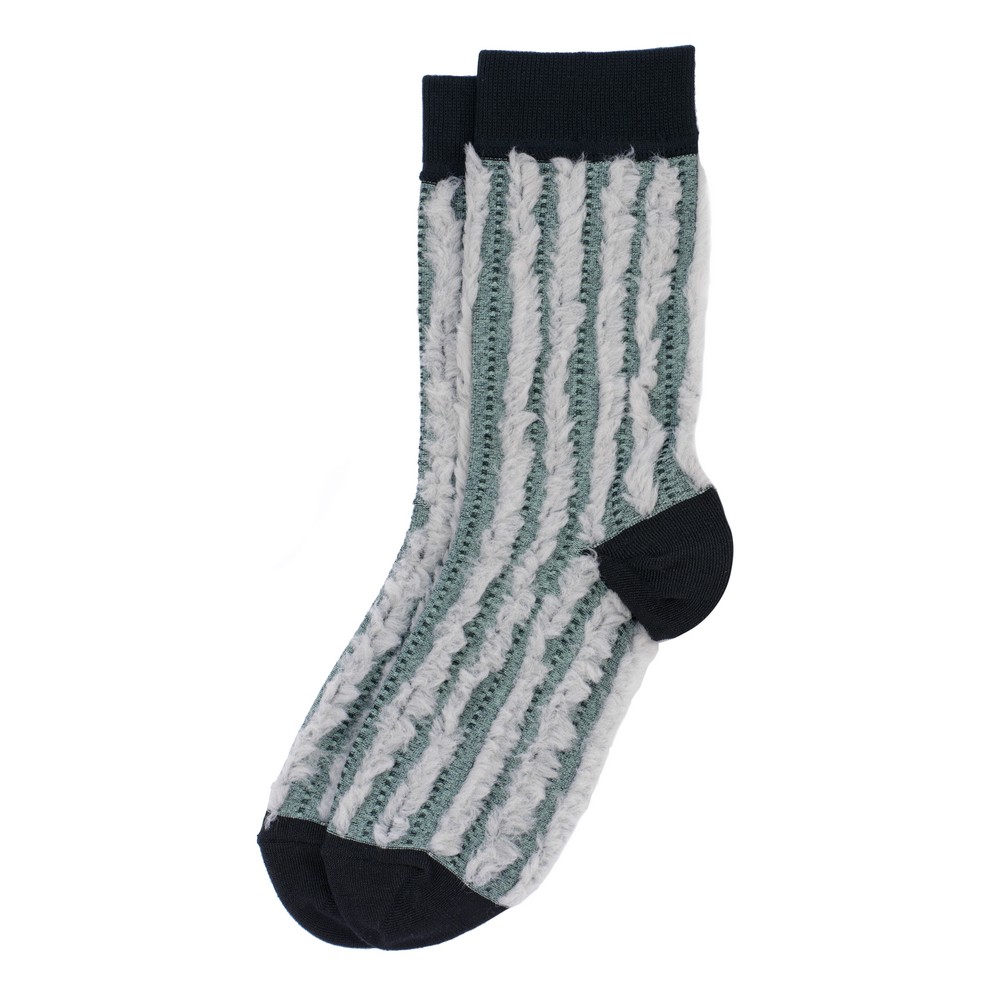 Socks cotton fluffy ribbed black