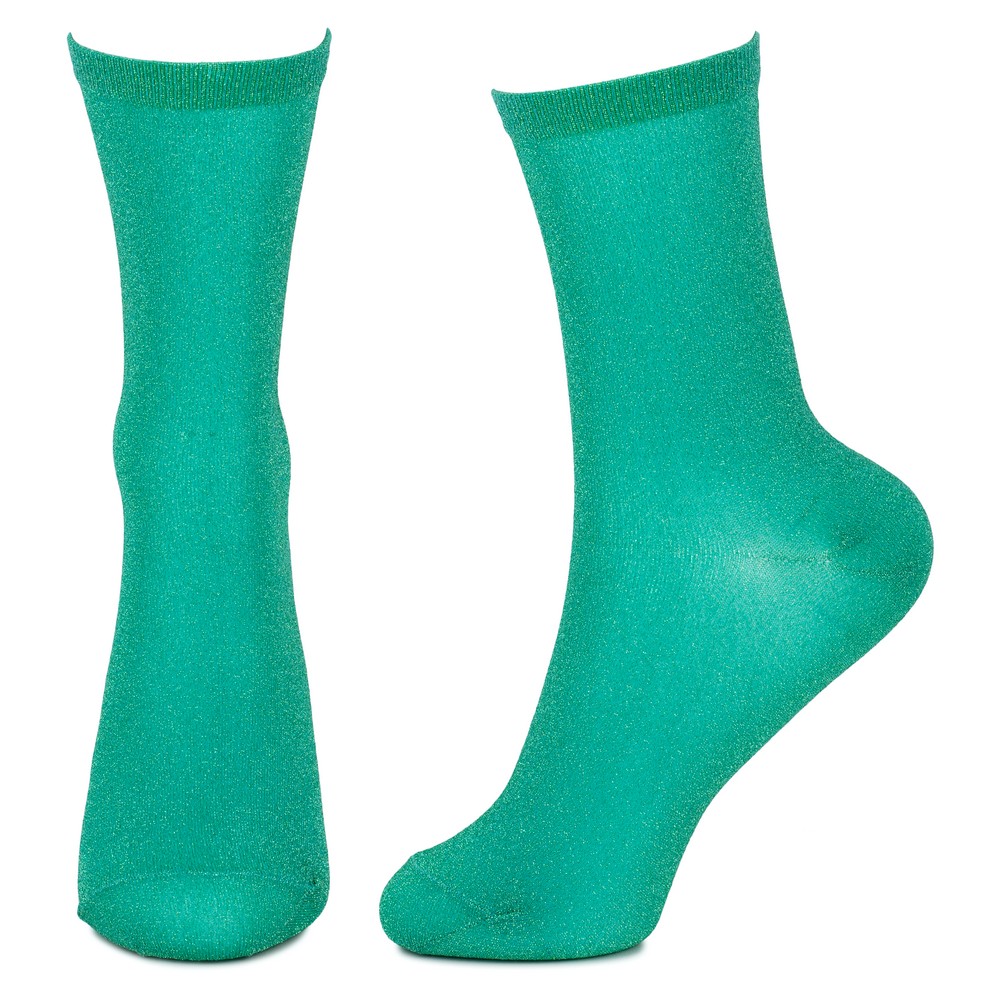 Socks lurex & spandex glitter green - Image 2