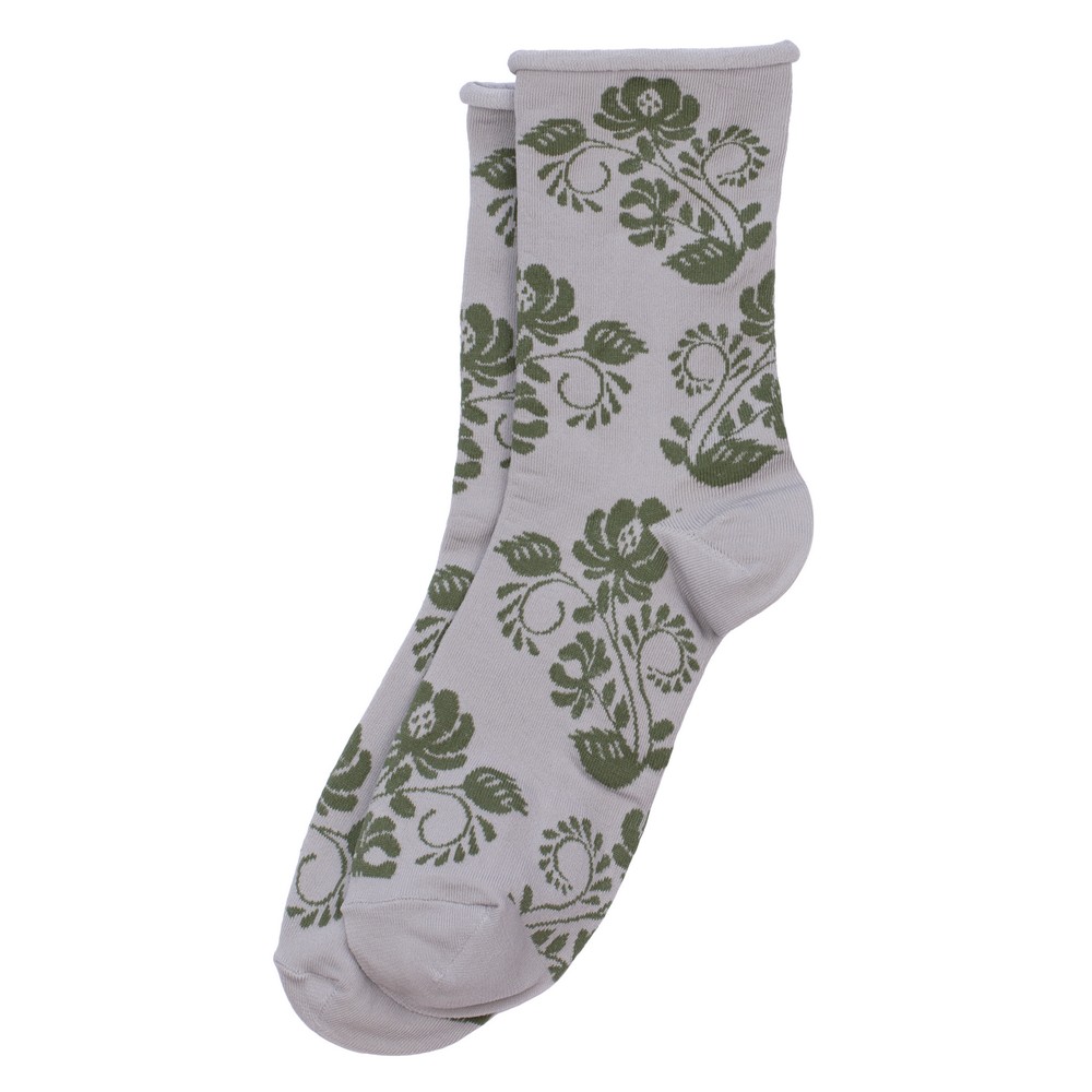 Socks baroque flowers grey