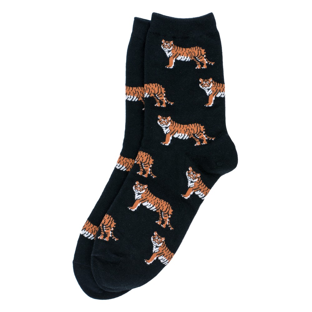 Socks cotton & spandex tiger prowl black