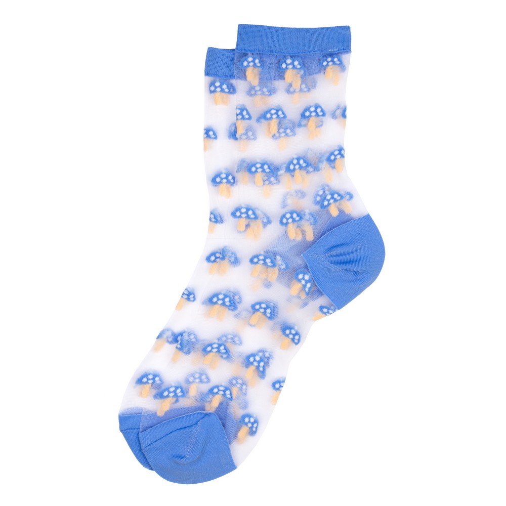 Socks sheer mushroom blue