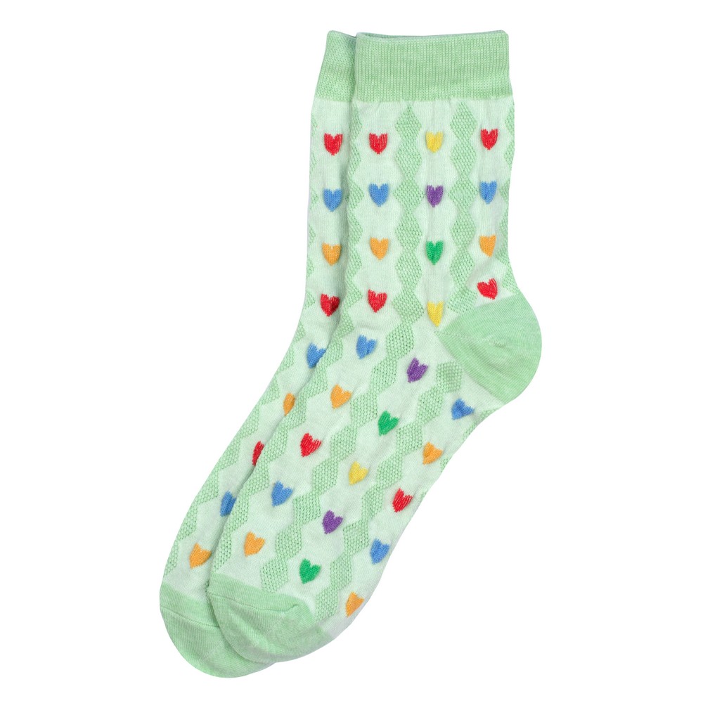 Socks cotton & spandex party heart green