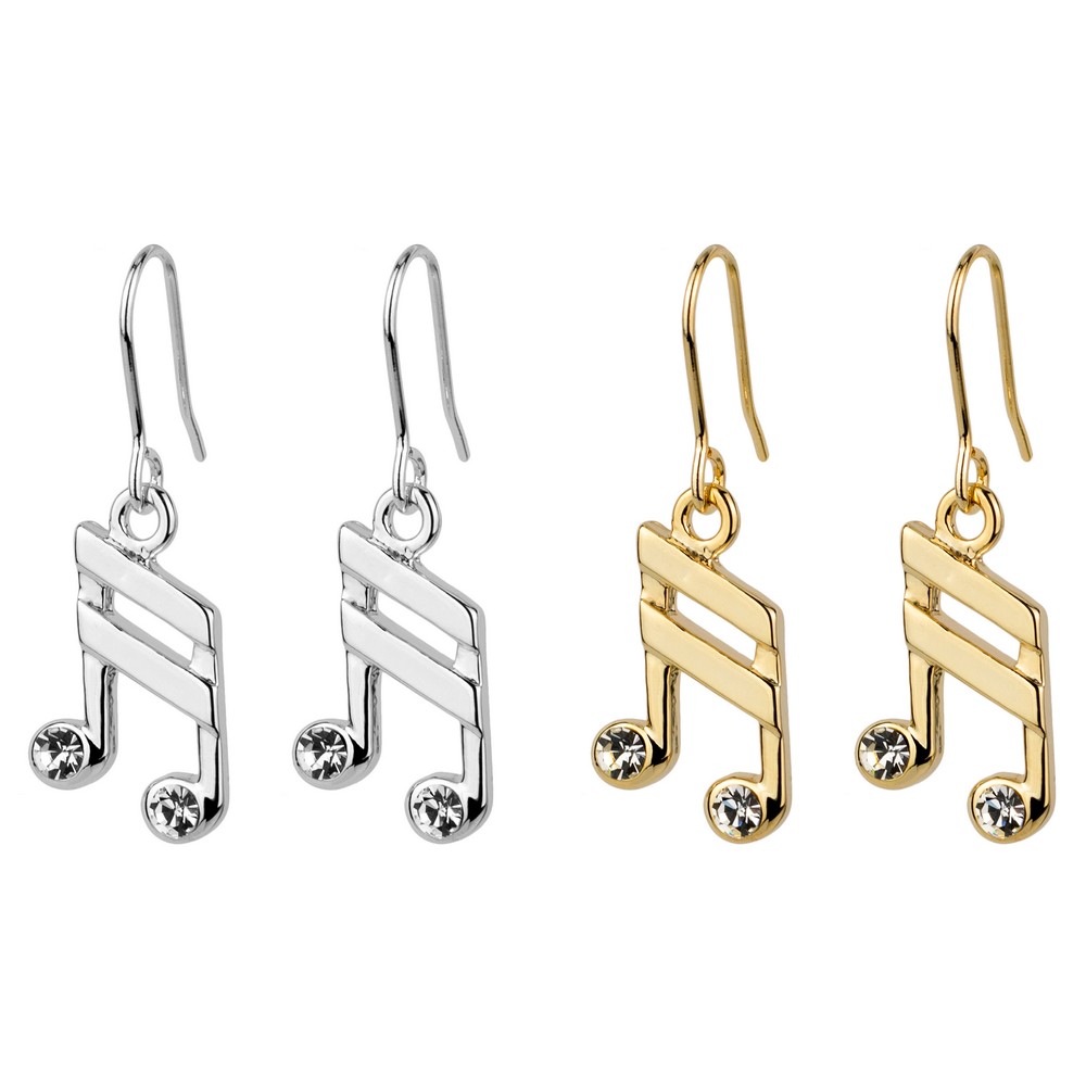 Drop earring quaver silver & gold