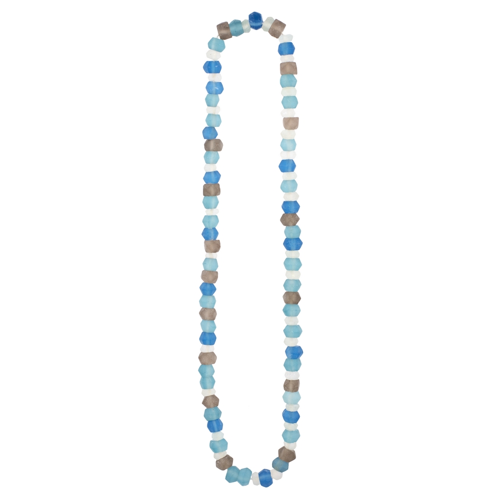 Bead string necklace recycled glass bottle rock sea scape multicoloured