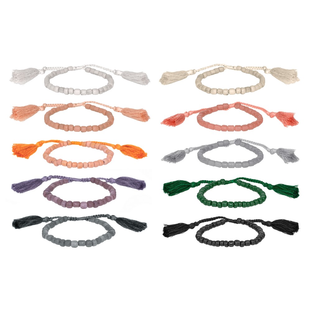 Bracelet recycled glass earth elements multicoloured