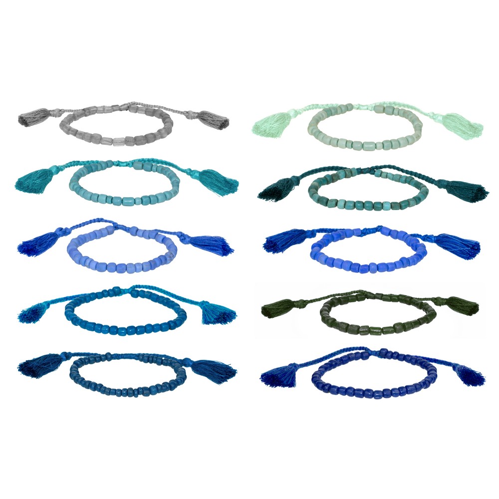 Bracelet recycled glass moving water assorted colours