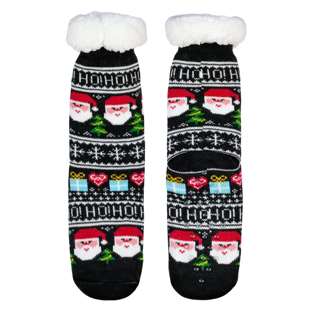 Socks acrylic cosy festive fairisle multicoloured
