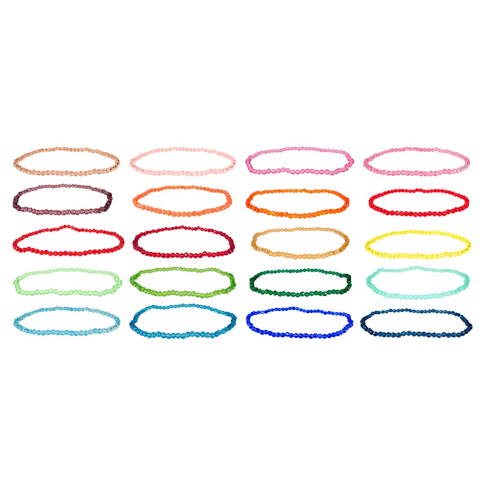 Bracelet glass facet 3mm assorted colours