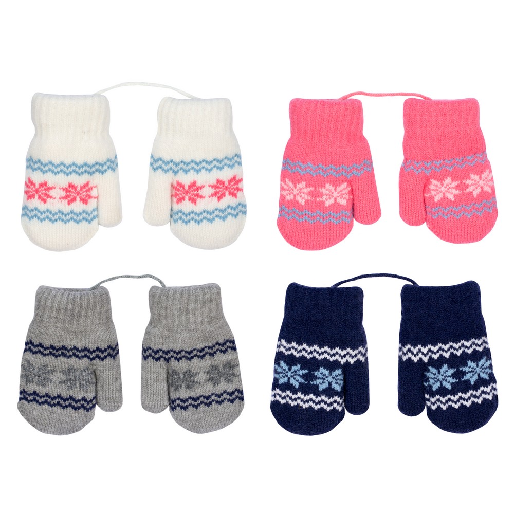 Gloves acrylic & spandex snowflake