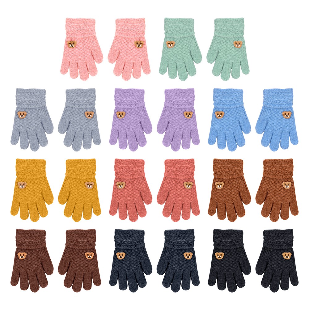 Gloves acrylic & spandex crochet teddy Age 3-6