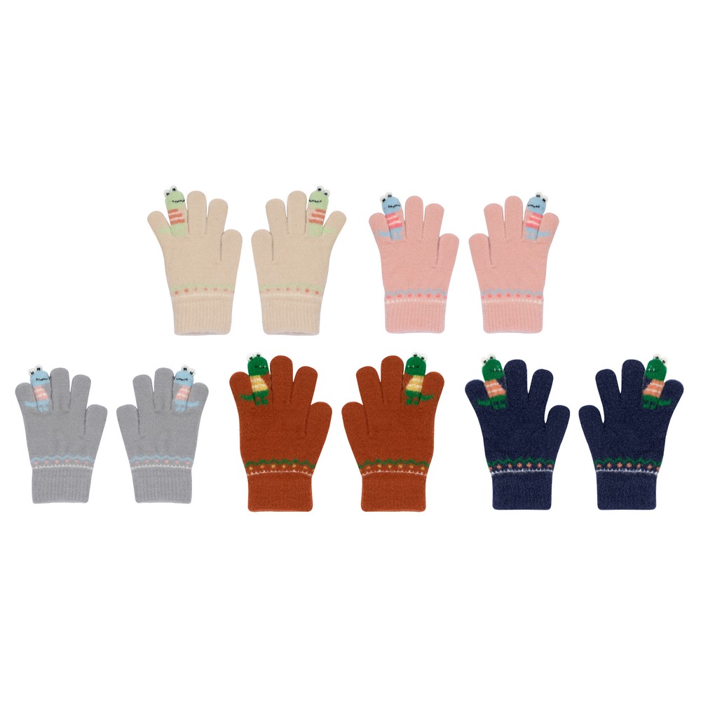 Gloves acrylic & spandex dinosaur finger puppet Age 6-10