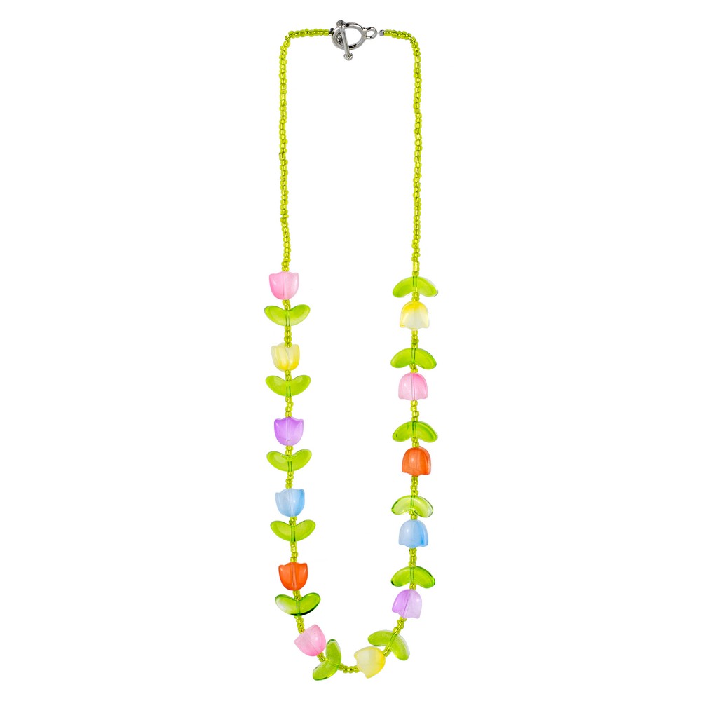 Necklace glass tulip multicoloured