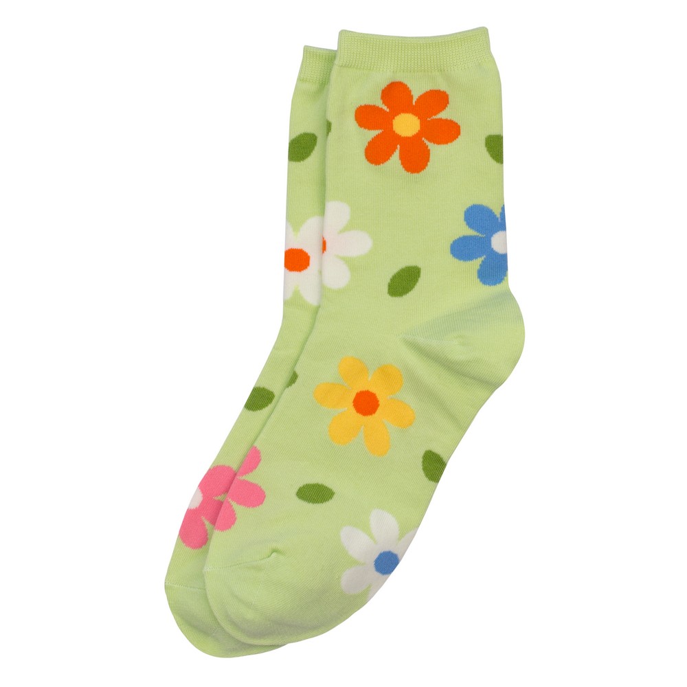 Socks cotton & spandex fresh flower green