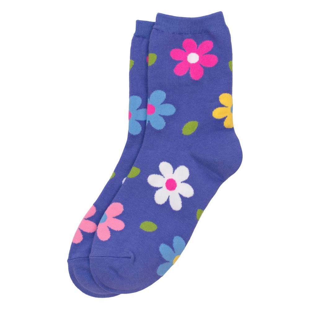 Socks cotton & spandex fresh flower purple