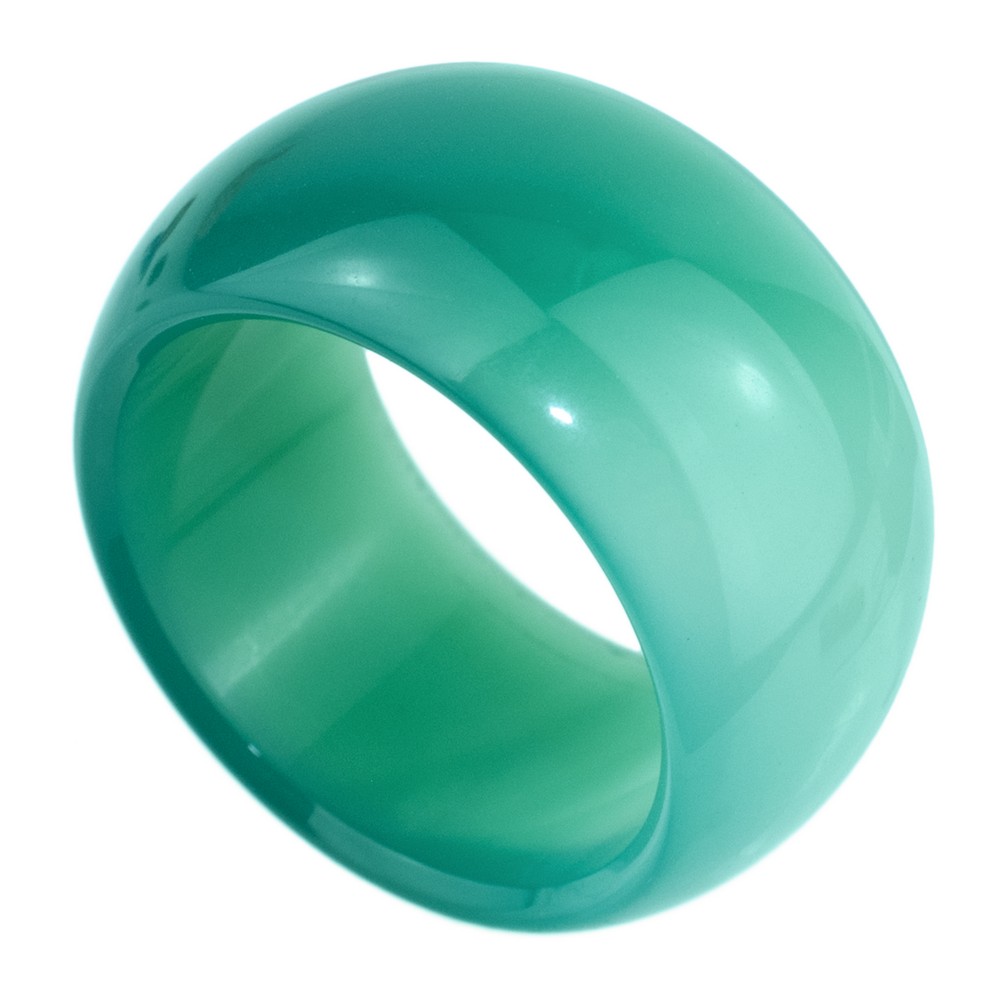 Ring agate stone teal