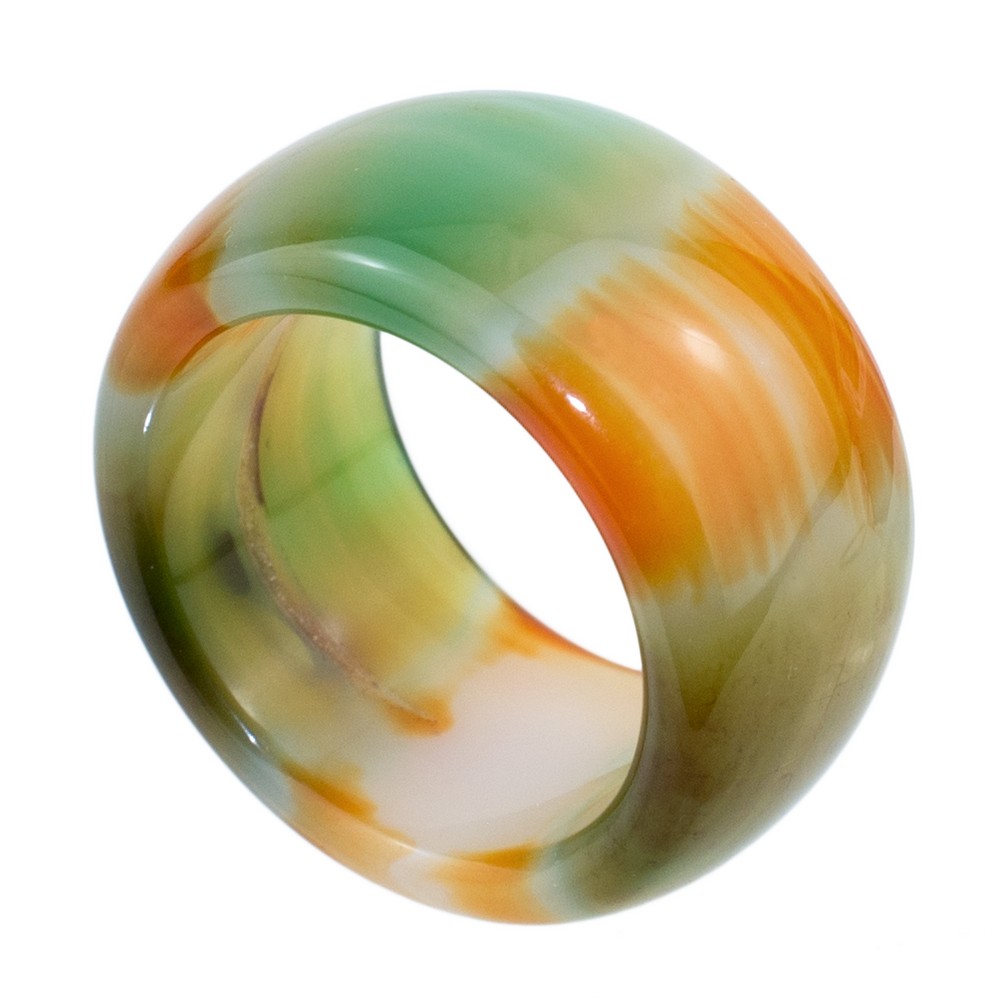 Ring stone agate blend orange & green