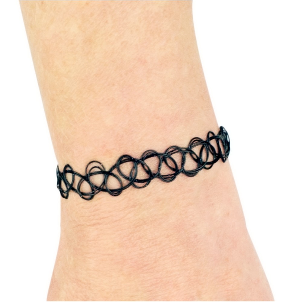 Choker necklace stretch loop tattoo black