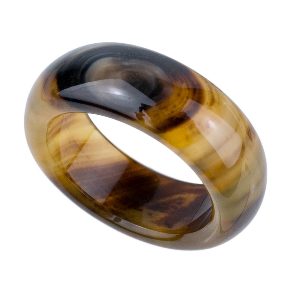 Ring agate stone brown