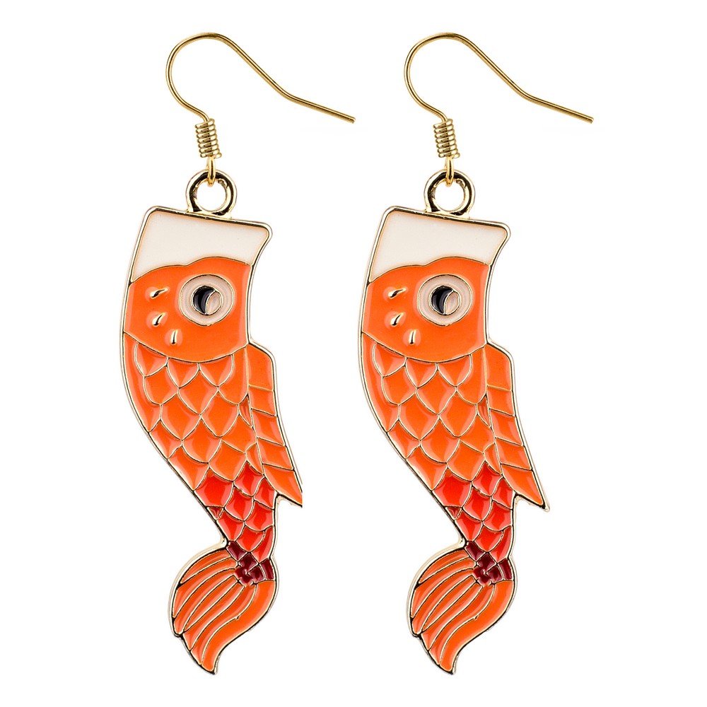 Drop earring carp orange