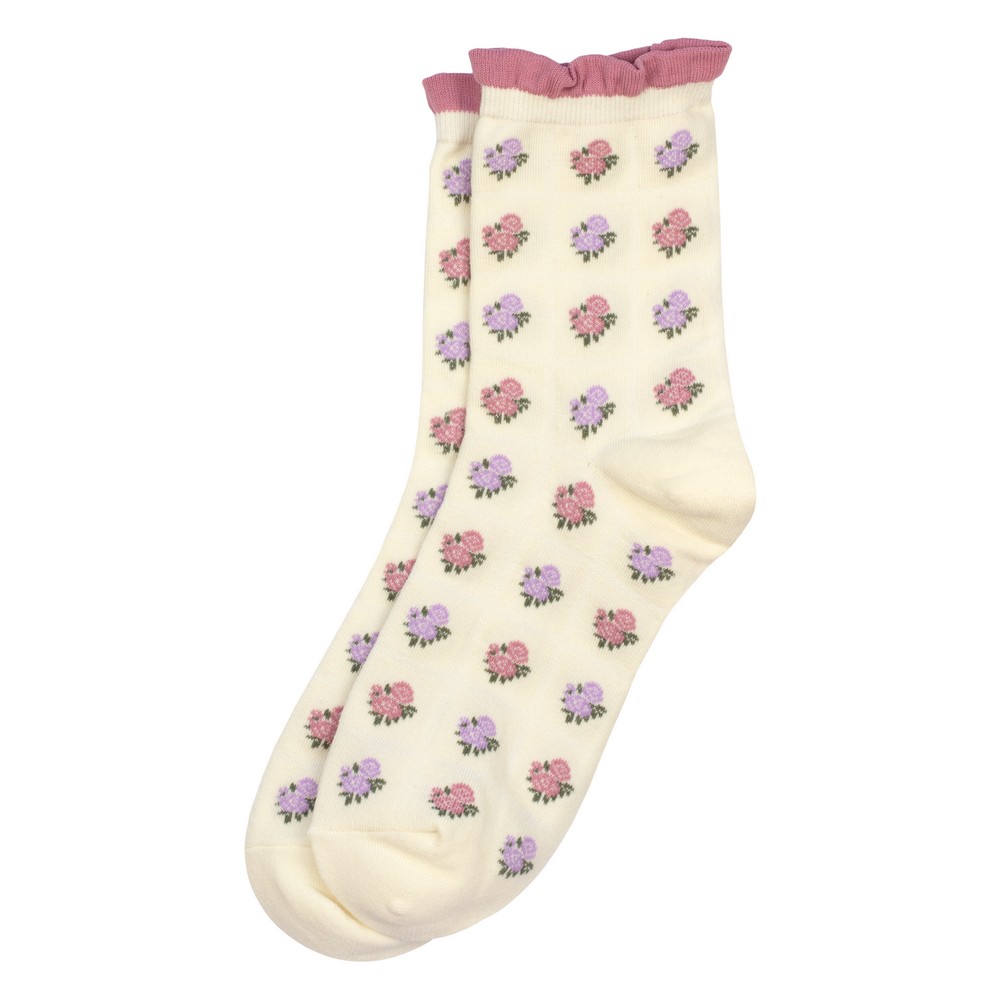 Socks cotton & spandex petit rose cream